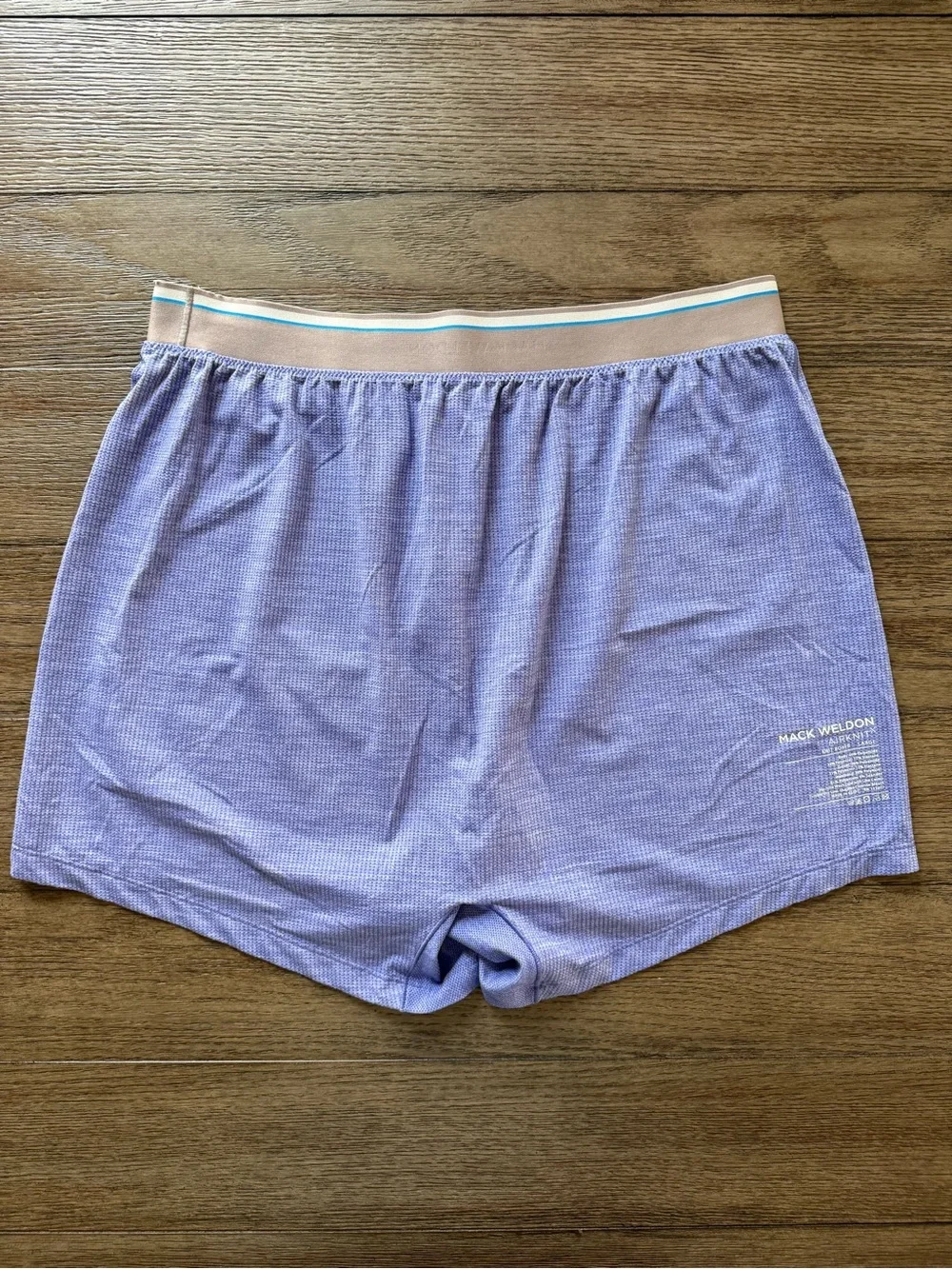 Mack Weldon - Men's Light Lavender Lounge  Boxer Shorts with Striped Waistband